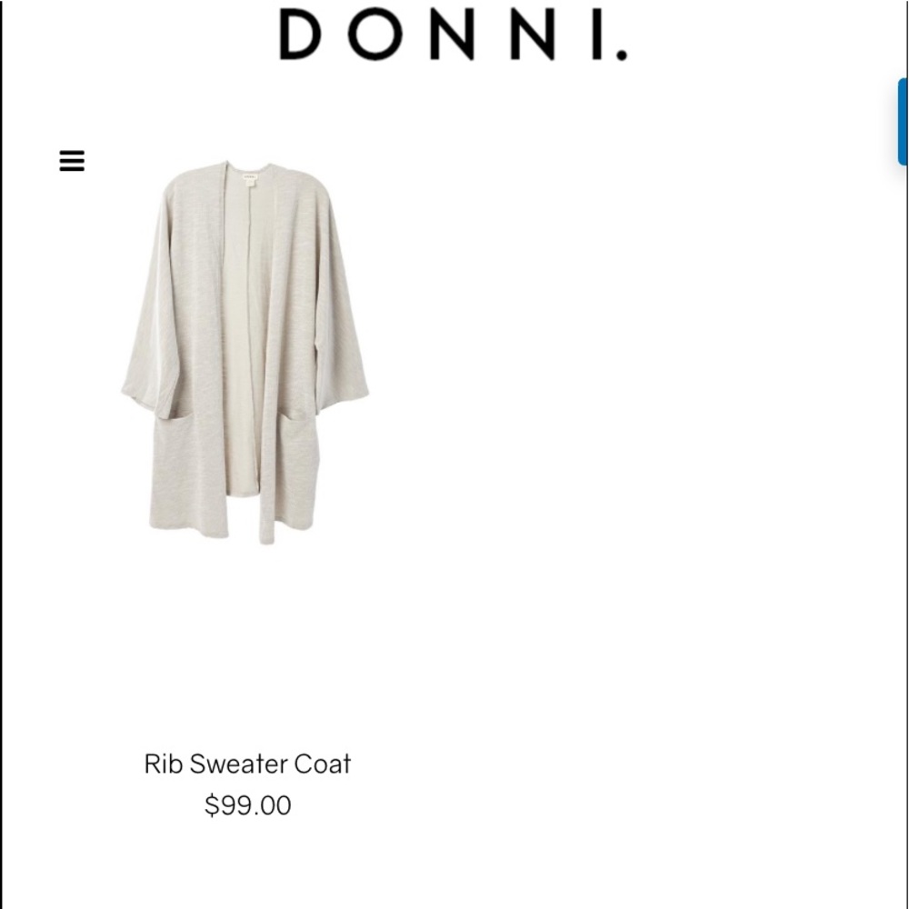 NWT!!! Donni. Ribbed Sweater Coat